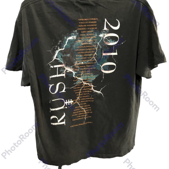 Rush Time Machine Tour 2010 Tee Black T-Shirt Double Sided Short Sleeve Large - Picture 2 of 13